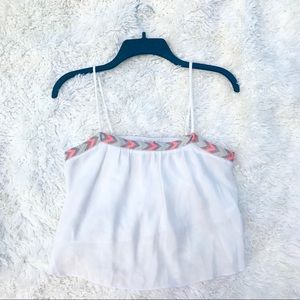 🏹Tribal print trimmed white crop top LA Hearts 💗